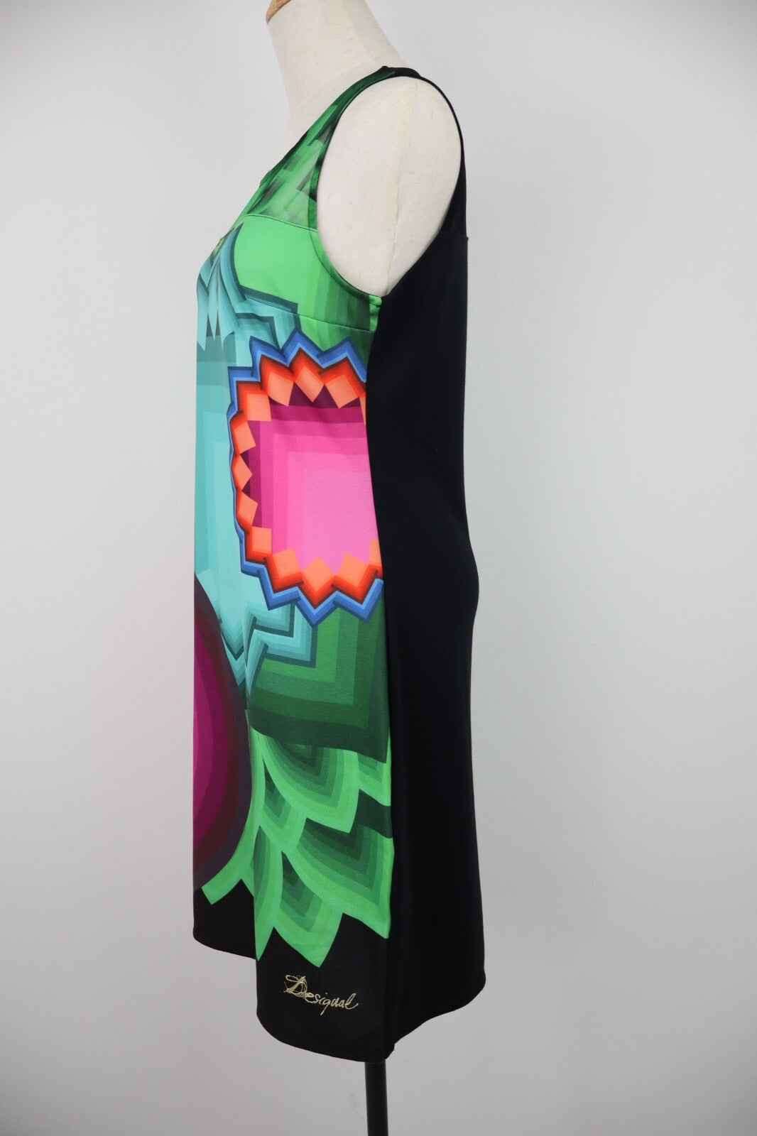 DESIGUAL VESTITO DONNA TG. L WOMAN CASUAL VINTAGE DRESS ABITO