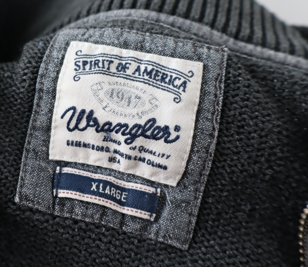 WRANGLER MAGLIONE MAGLIA CON ZIP VINTAGE UOMO COTONE TG XL MAN SWEATER CASUAL