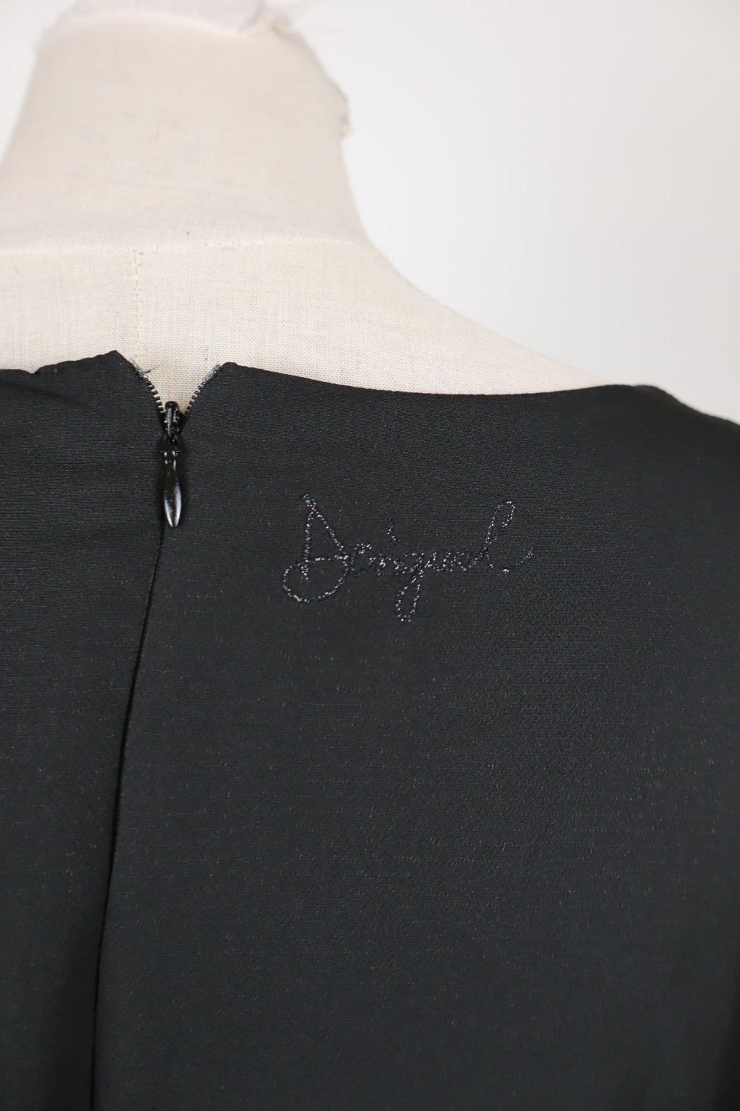 DESIGUAL VESTITO ABITO DONNA TG 38 WOMAN CASUAL VINTAGE DRESS MANICA LUNGA LOGO