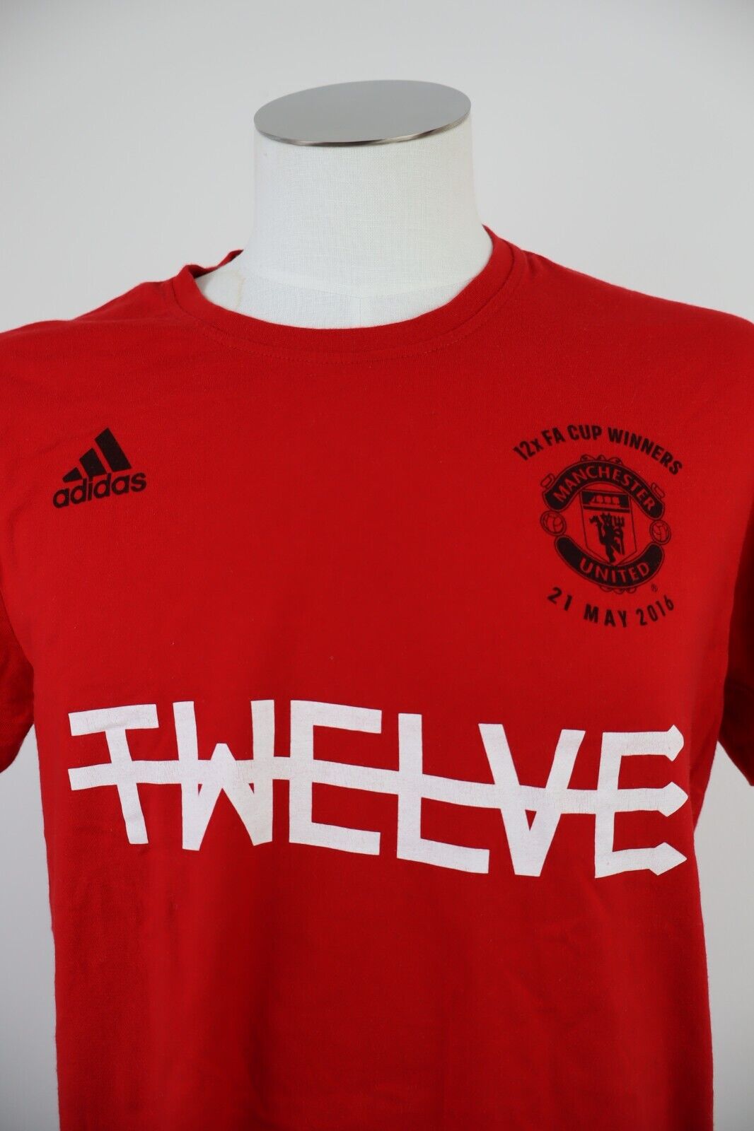 ADIDAS MANCHESTER UNITED T-SHIRT CALCIO MAGLIA UOMO TG L MAN VINTAGE 12 FA CUP