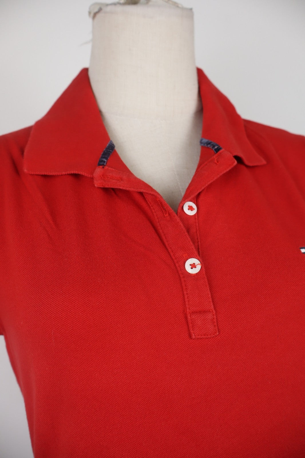 TOMMY HILFIGER POLO MAGLIA DONNA COTONE L WOMAN SHIRT CASUAL VINTAGE LOGO