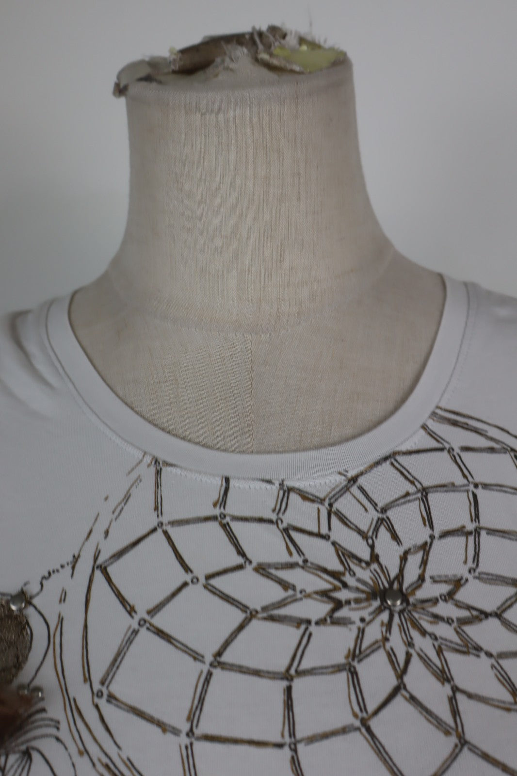 TRUSSARDI JEANS MAGLIA DONNA TG. M WOMAN CASUAL VINTAGE T-SHIRT TOP COTONE