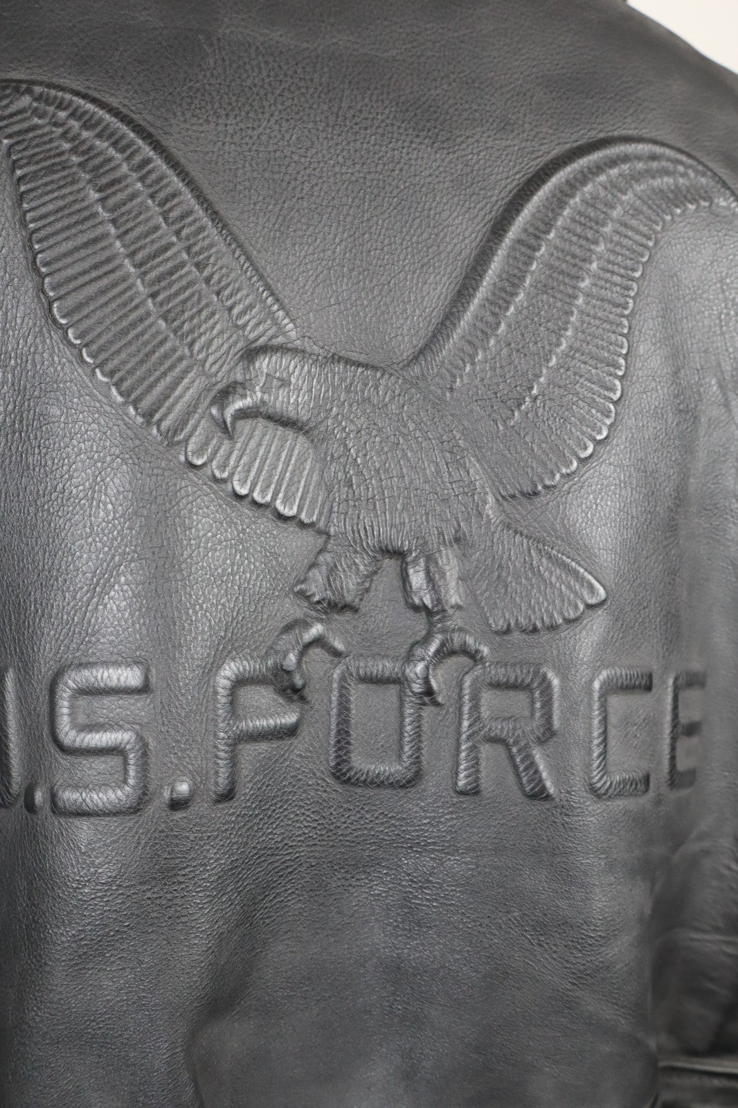 US FORCE GIUBBINO PELLE GIACCA UOMO Tg 56 MAN VINTAGE LEATHER JACKET IMBOTTITO