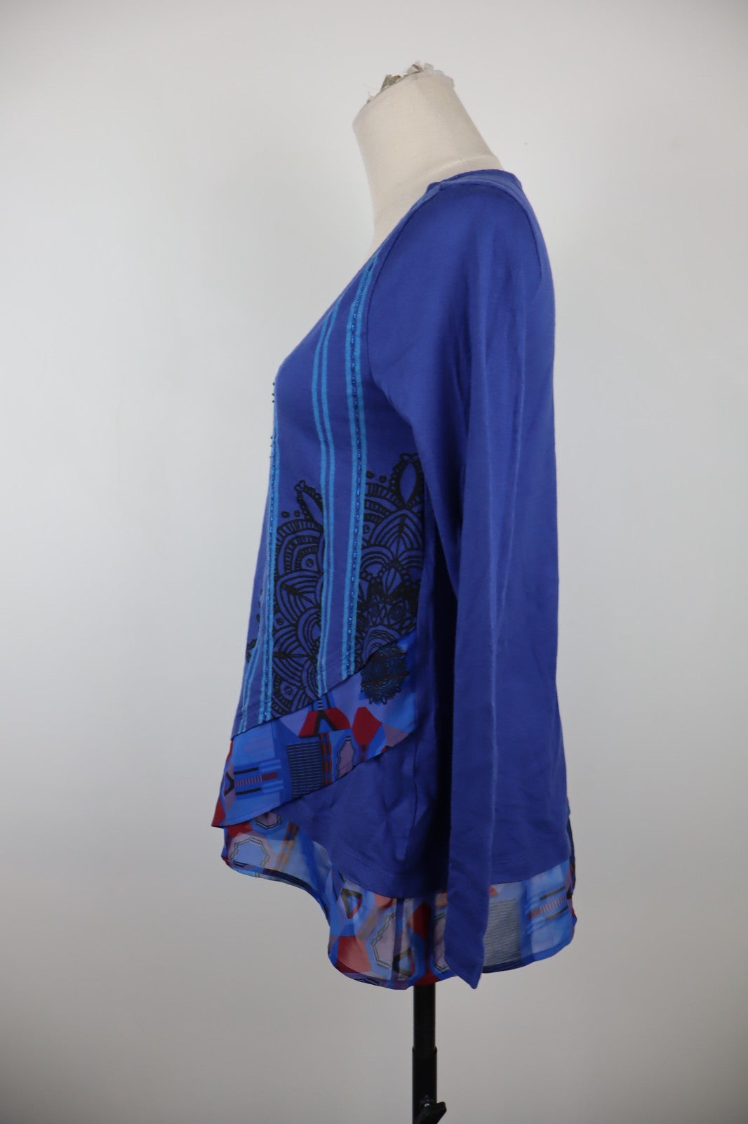 DESIGUAL MAGLIA DONNA TG. S WOMAN CASUAL VINTAGE T-SHIRT TOP COTONE PAILETTES