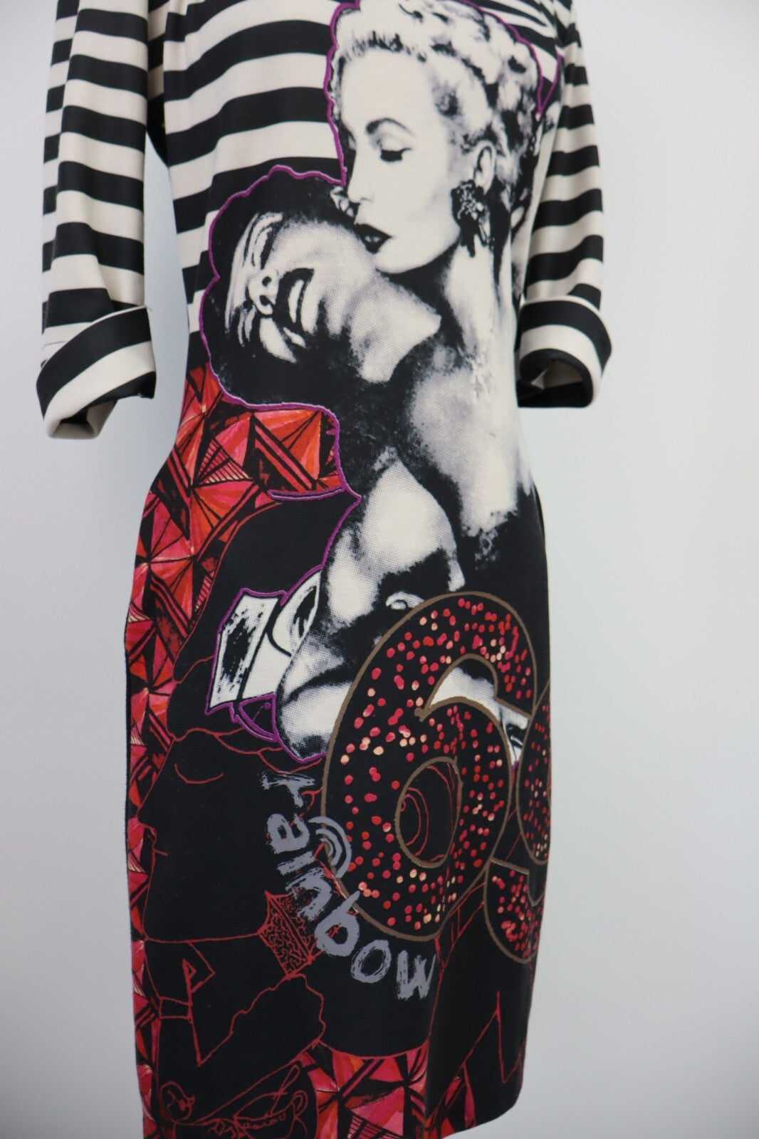 DESIGUAL RAINBOW VESTITO ABITO DONNA TG. S WOMAN CASUAL VINTAGE DRESS