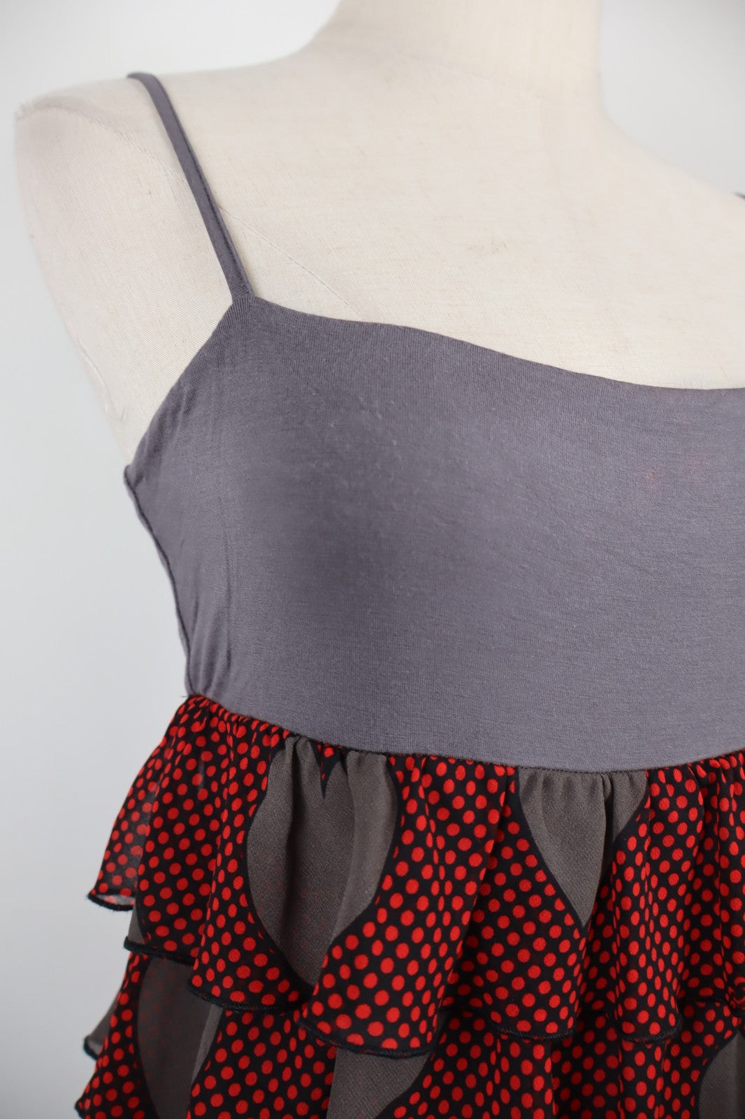 FORNARINA MAGLIA CANOTTA DONNA TG. M WOMAN CASUAL VINTAGE T-SHIRT TOP  VOLANT