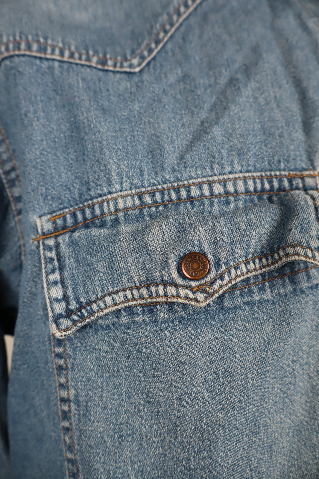 CASUCCI CAMICIA JEANS UOMO COTONE TG S MAN CASUAL VINTAGE SHIRT COTTON DENIM