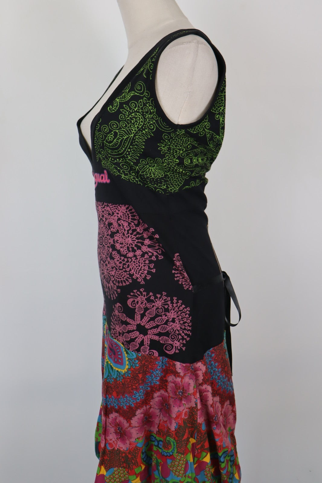 DESIGUAL VESTITO DONNA TG. M WOMAN CASUAL VINTAGE DRESS COTONE