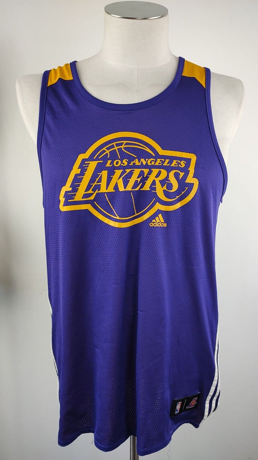 ADIDAS NBA LAKERS CANOTTA BASKET NBA UOMO TG. M SPORT MAN DOUBLE FACE