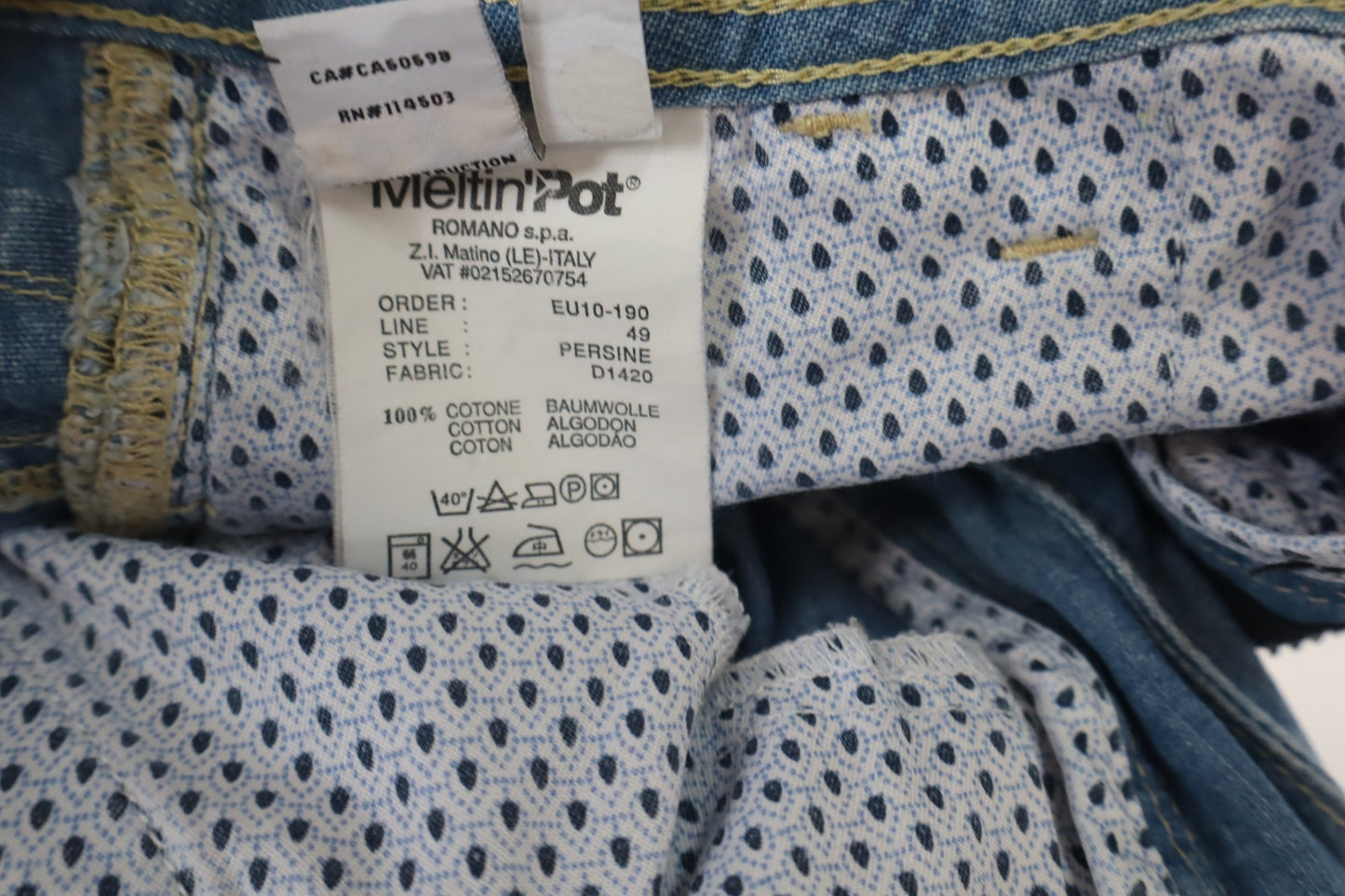 MELTIN' POT BERMUDA PANTALONE SHORTS UOMO TG 30 MAN VINTAGE CASUAL PANTS DENIM