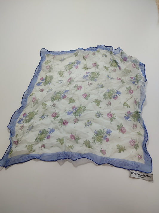 DOLCE & GABBANA FOULARD 100% SILK SETA SCARVES SCARF SQUARE MADE IN ITALY
