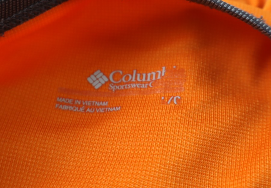 COLUMBIA MAGLIA TECNICA SPORT UOMO TG L MAN T-SHIRT CASUAL VINTAGE ARANCIONE