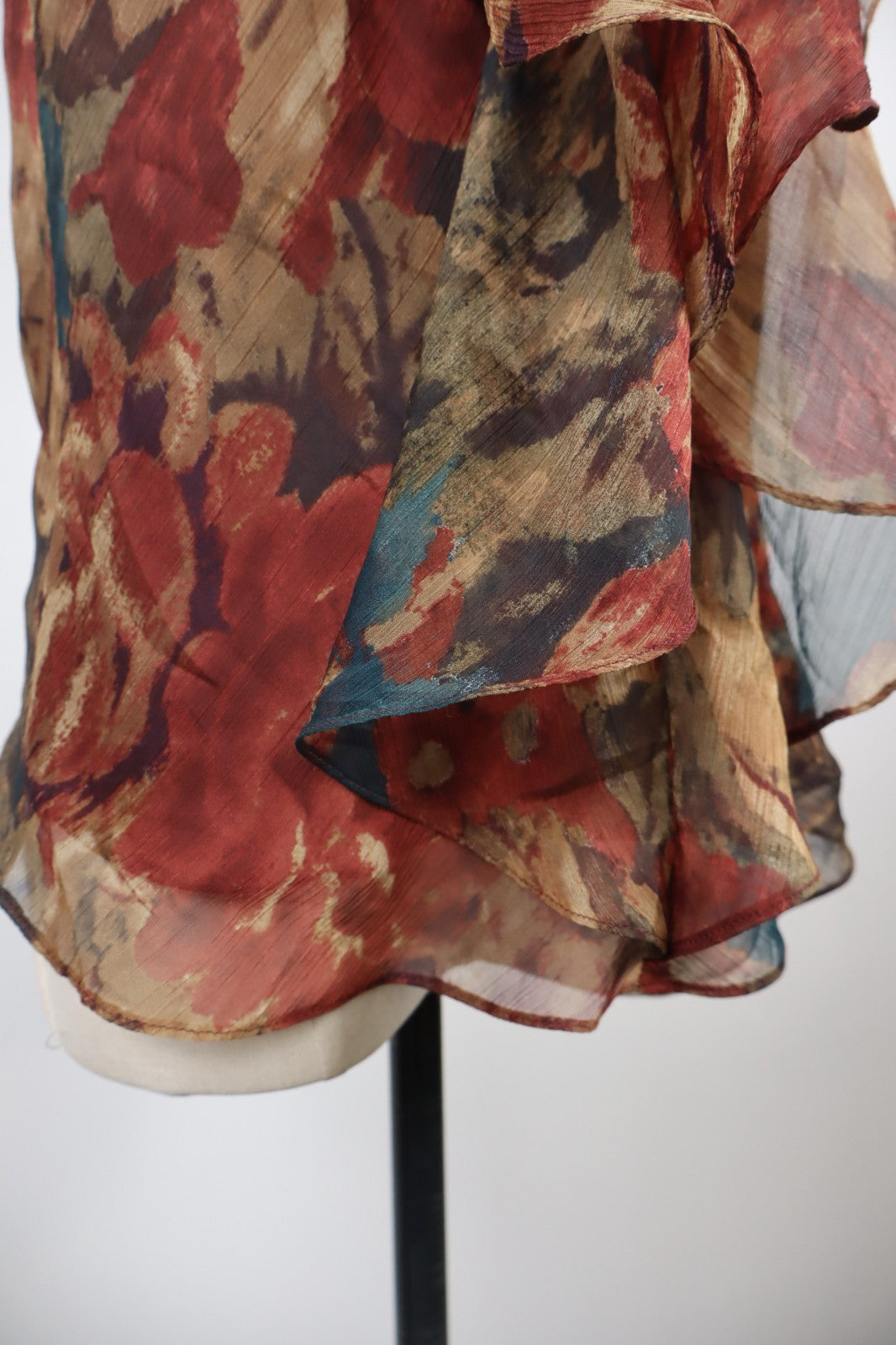 RALPH LAUREN MAGLIA SMANICATA DONNA TG. 2 WOMAN CASUAL T-SHIRT VINTAGE FLOREALE