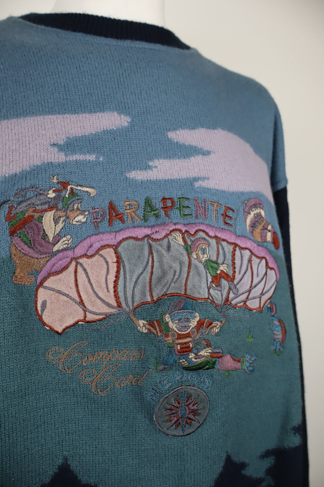 COMPASS CARD MAGLIONE LANA UOMO TG 52 MAN SWEATER CASUAL VINTAGE