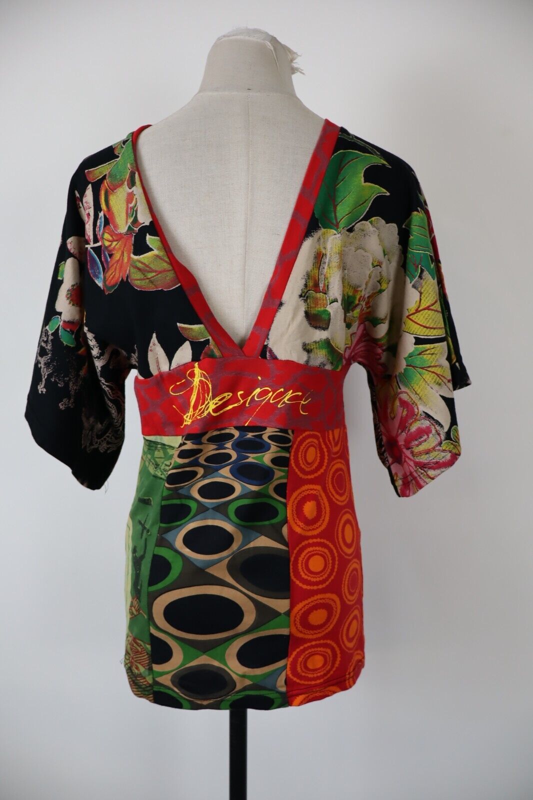 DESIGUAL MAGLIA DONNA TG. M WOMAN CASUAL VINTAGE T-SHIRT TOP