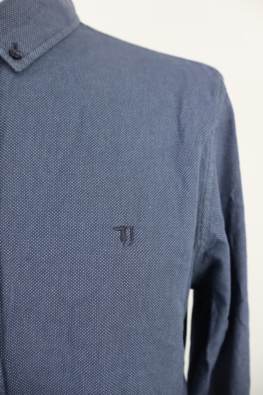 TRUSSARDI JEANS CAMICIA UOMO TG 41 MAN CASUAL VINTAGE SHIRT COTONE COTTON