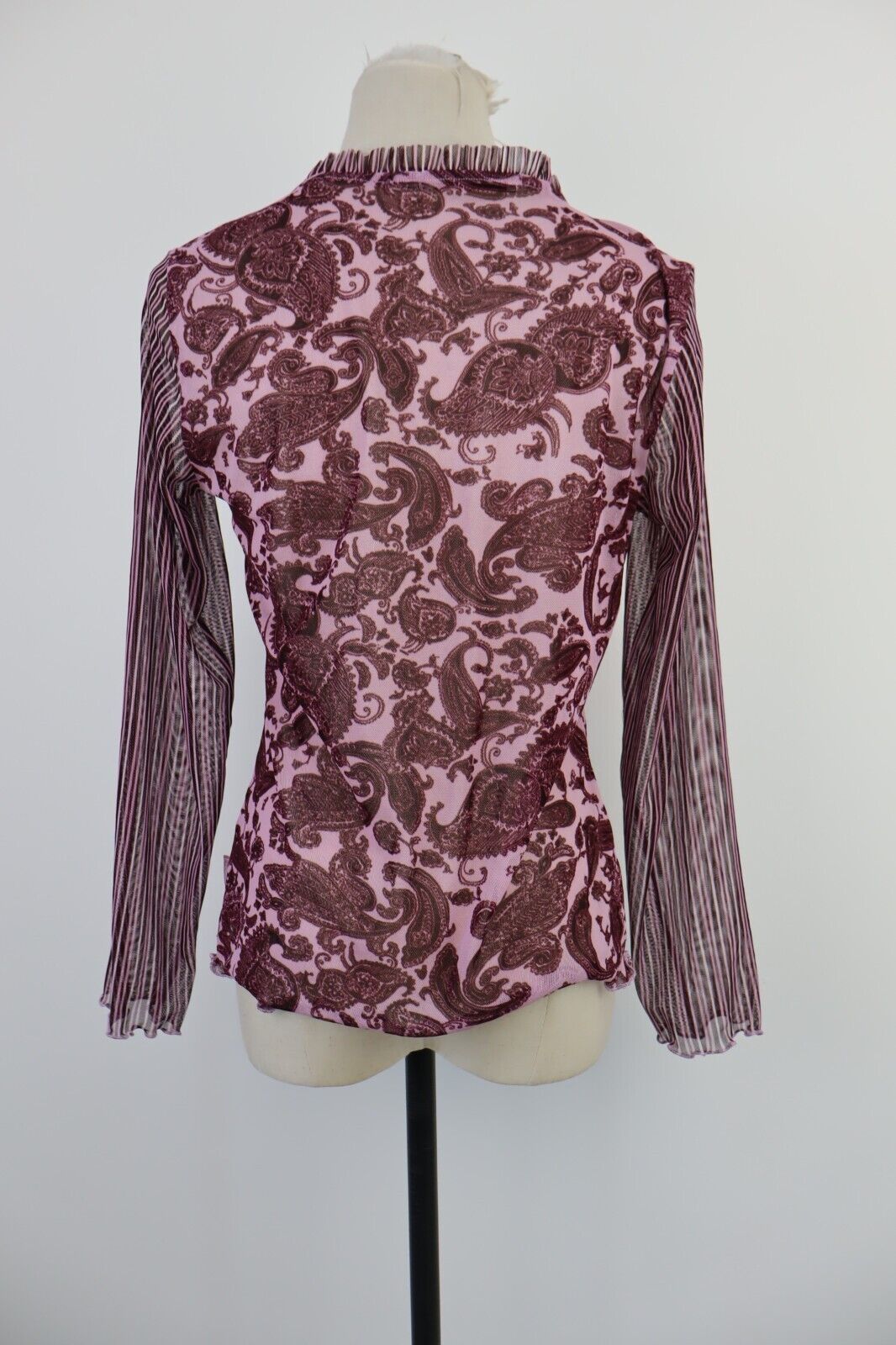 MAGLIA DONNA TG L WOMAN T-SHIRT FUNKY FAIR CHIFFON TRASPARENTE VINTAGE Y2K 00'S