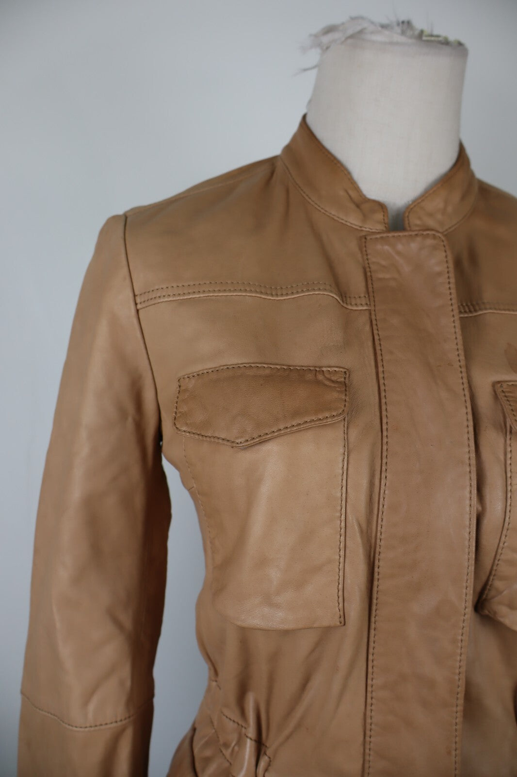 PEUTEREY GIUBBINO PELLE GIACCA DONNA 40 WOMAN CASUAL LEATHER JACKET VINTAGE