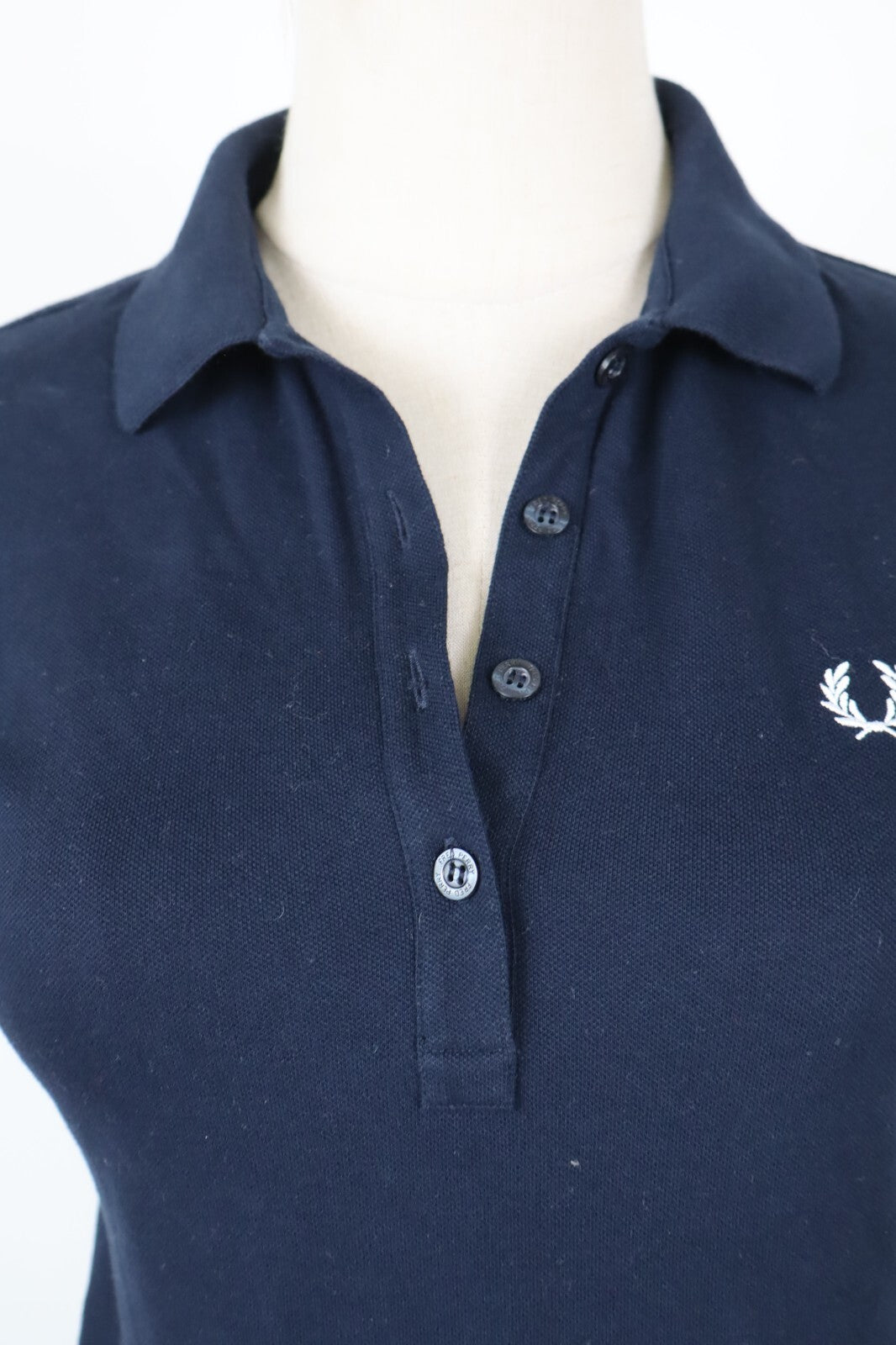 FRED PERRY  POLO MAGLIA DONNA COTONE TG. S WOMAN SHIRT CASUAL VINTAGE BLU