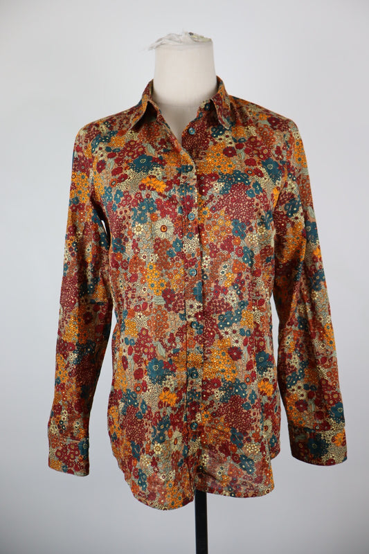 BENETTON CAMICIA  DONNA TG. XS WOMAN SHIRT CASUAL VINTAGE COTONE