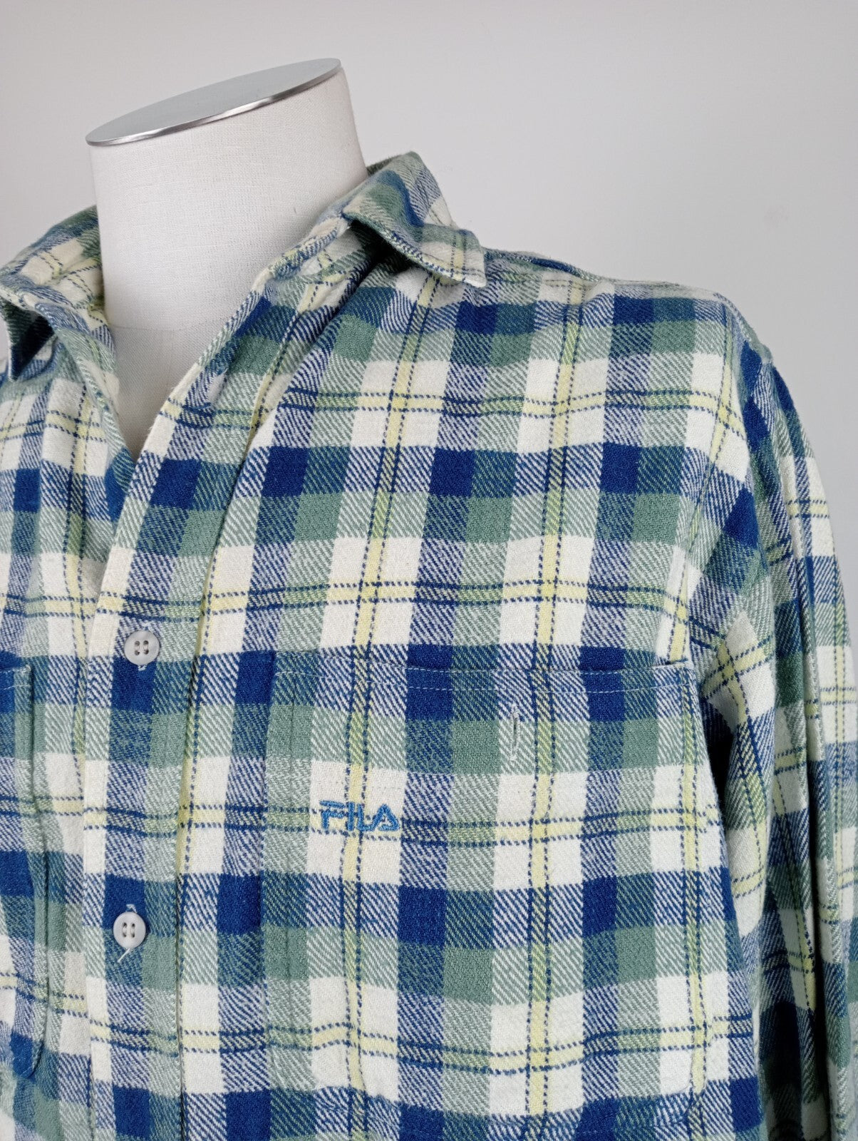 FILA CAMICIA UOMO TG M MAN SHIRT CASUAL VINTAGE COTONE COTTON LANA WOOL