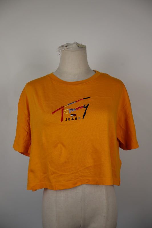 TOMMY HILFIGER JEANS MAGLIA DONNA TG. XS WOMAN CASUAL VINTAGE TOP T-SHIRT COTONE