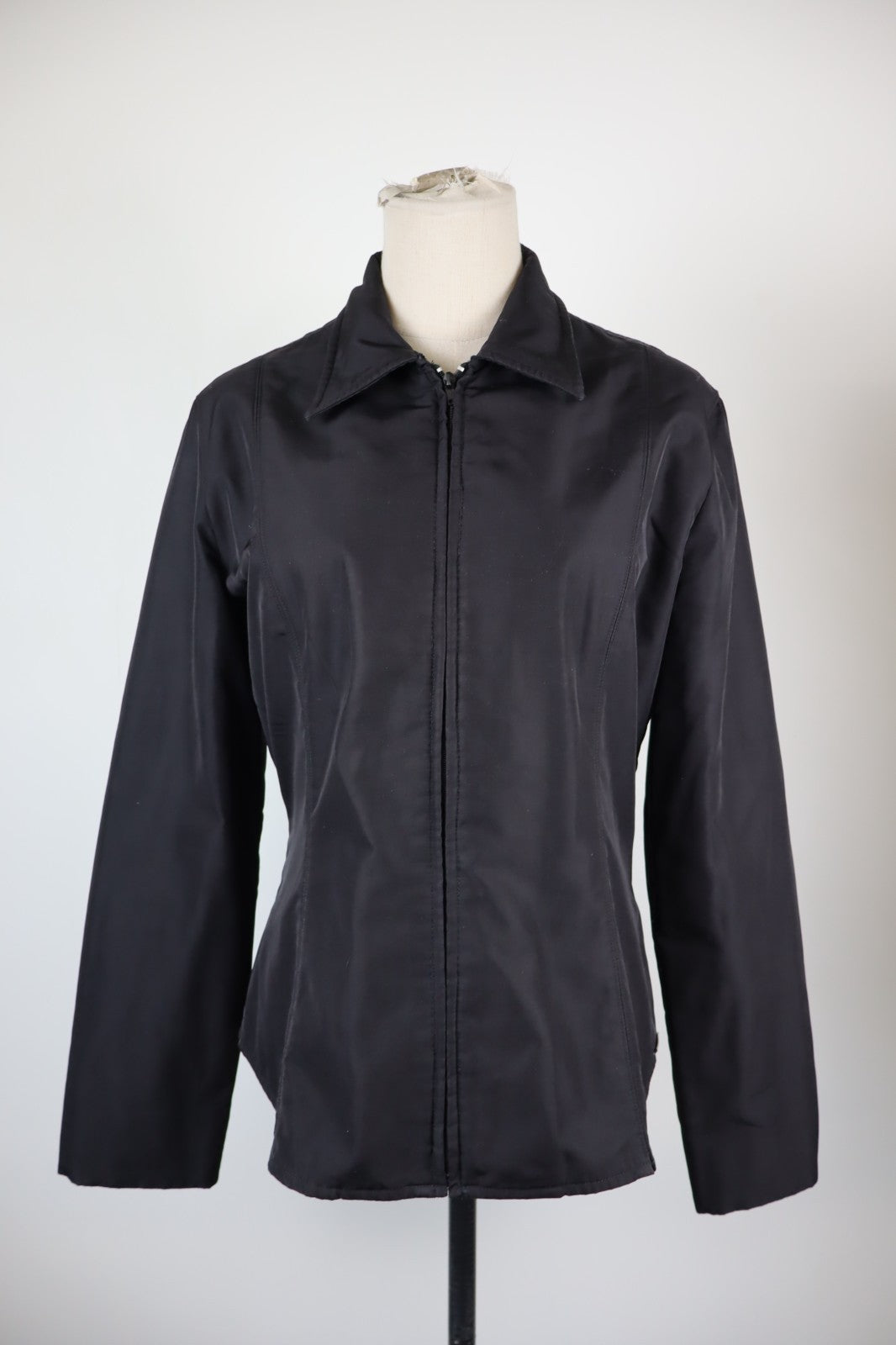 TRUSSARDI JEANS GIUBBINO LEGGERO DONNA Tg L WOMAN CASUAL VINTAGE JACKET ZIP LOGO