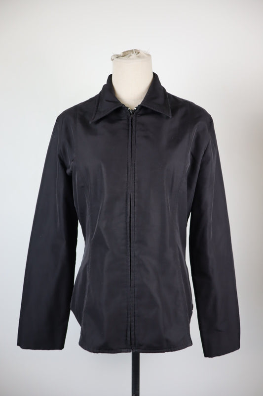 TRUSSARDI JEANS GIUBBINO LEGGERO DONNA Tg L WOMAN CASUAL VINTAGE JACKET ZIP LOGO