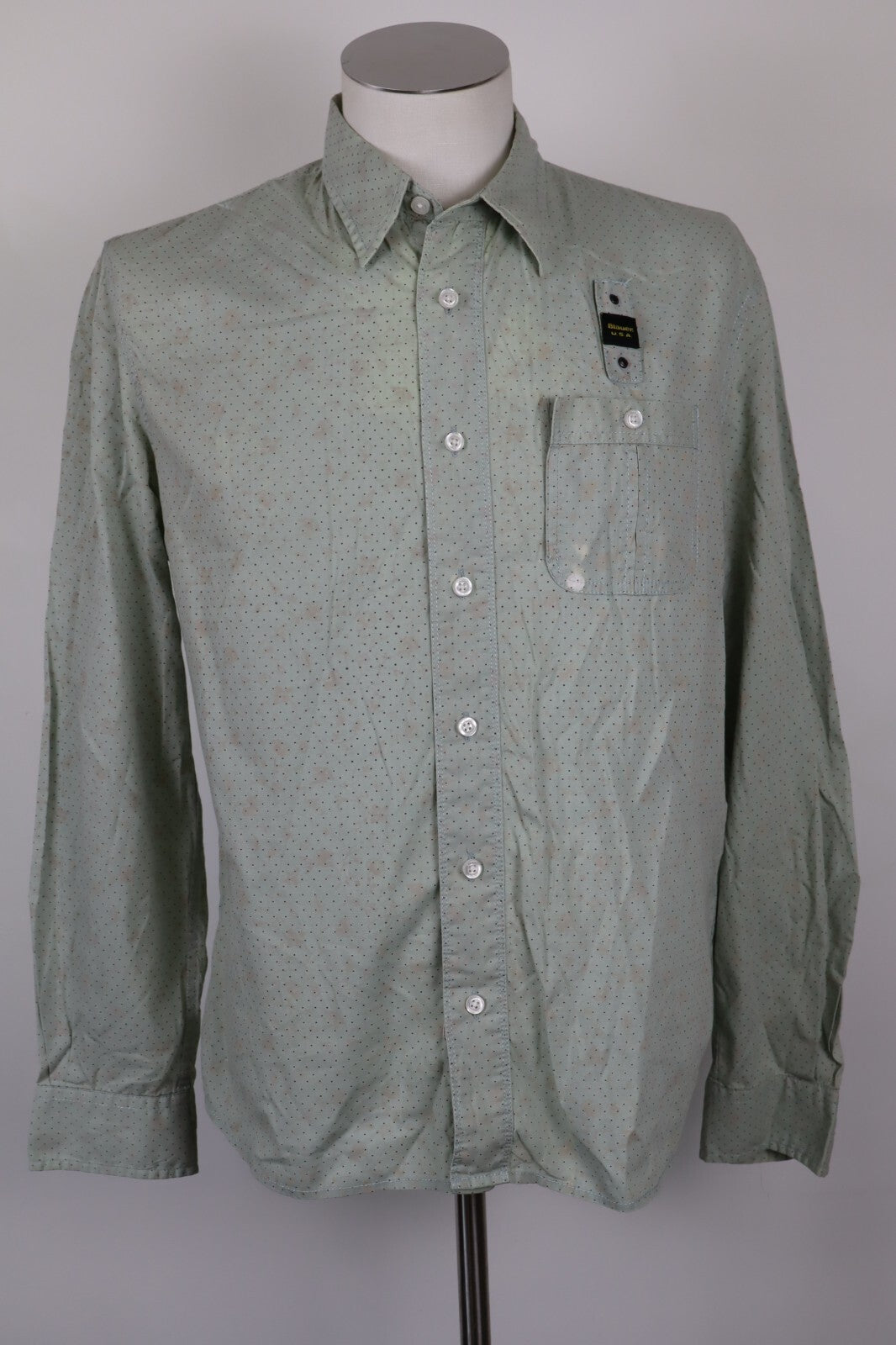 BLAUER CAMICIA UOMO TG. L MAN CASUAL VINTAGE SHIRT COTONE COTTON