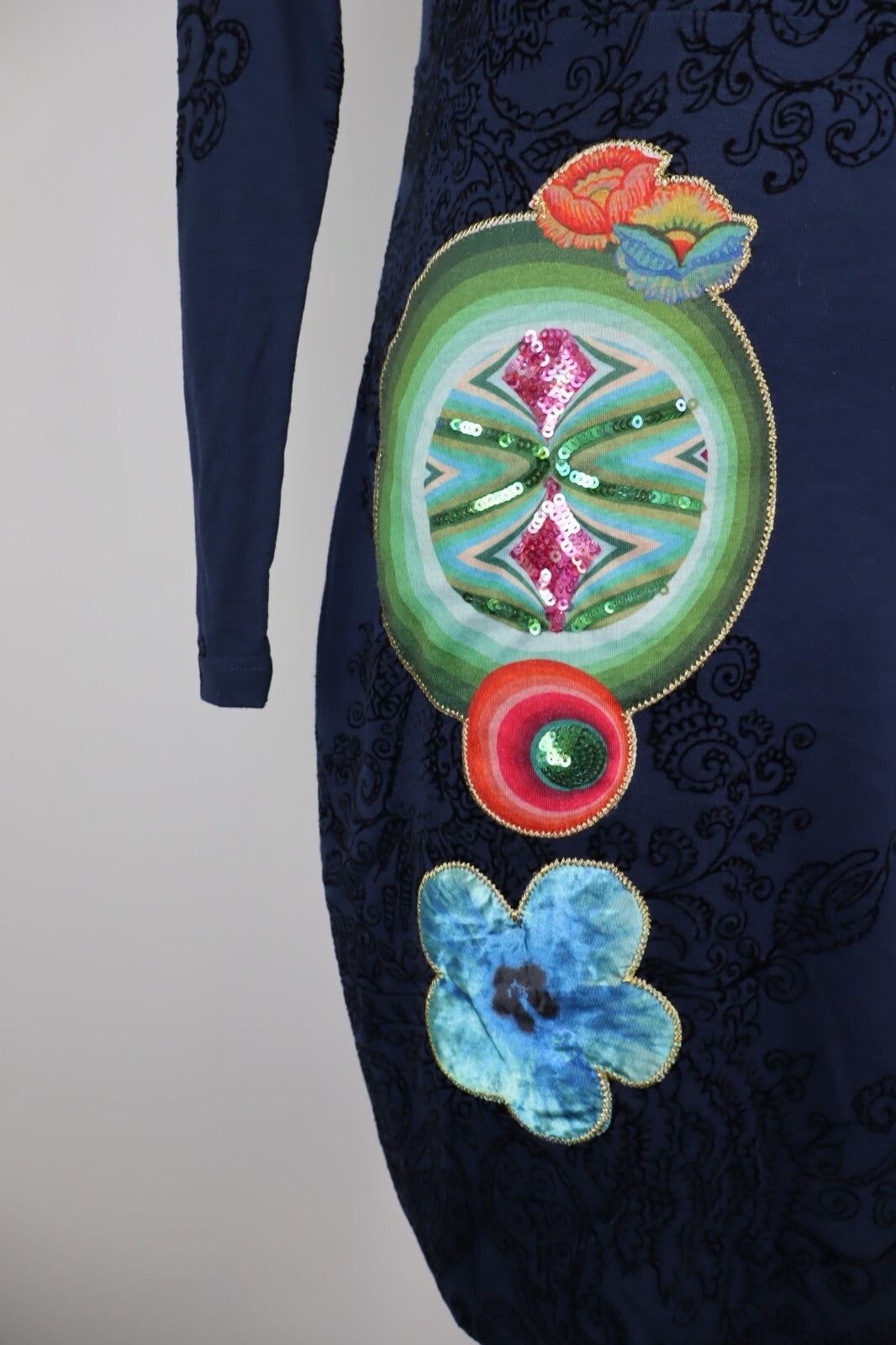 DESIGUAL VESTITO ABITO DONNA TG. XS WOMAN CASUAL VINTAGE DRESS