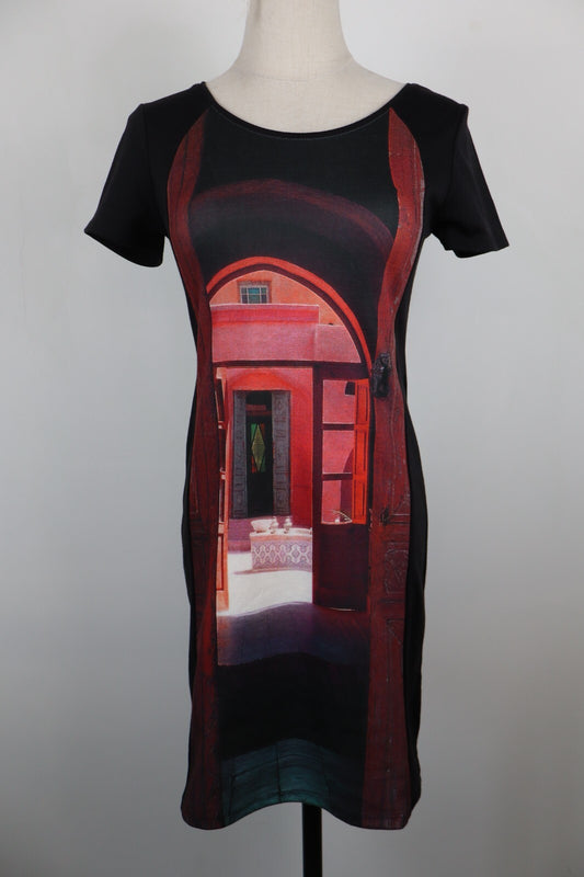 DESIGUAL VESTITO ABITO MEZZE MANICHE DONNA TG. S WOMAN CASUAL VINTAGE DRESS