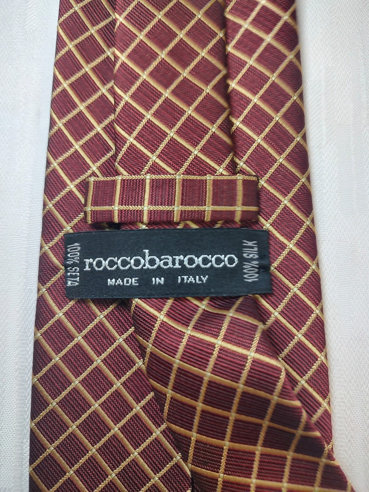 ROCCOBAROCCO 100% SILK TIE SETA CRAVATTA NECKTIE MADE IN ITALY CLASSIC