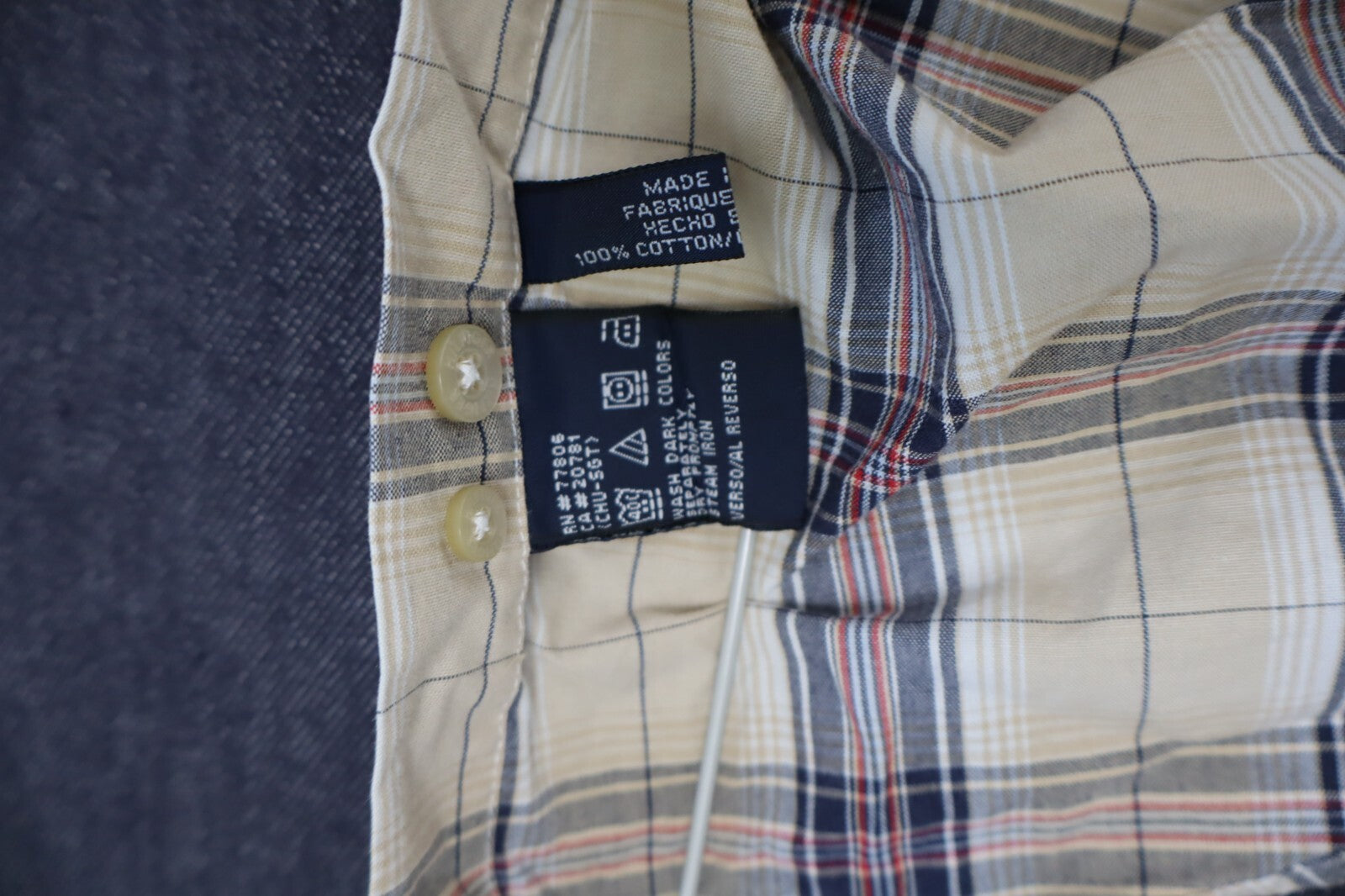 TOMMY HILFIGER CAMICIA A QUADRI UOMO TG XXL MAN CASUAL VINTAGE SHIRT COTONE