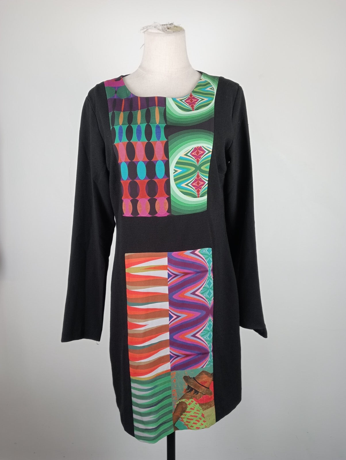 DESIGUAL VESTITO ABITO DONNA TG. 40 WOMAN CASUAL VINTAGE DRESS