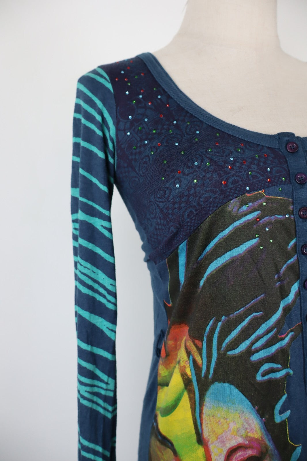 DESIGUAL VESTITO ABITO DONNA TG. XS WOMAN CASUAL VINTAGE DRESS COTONE