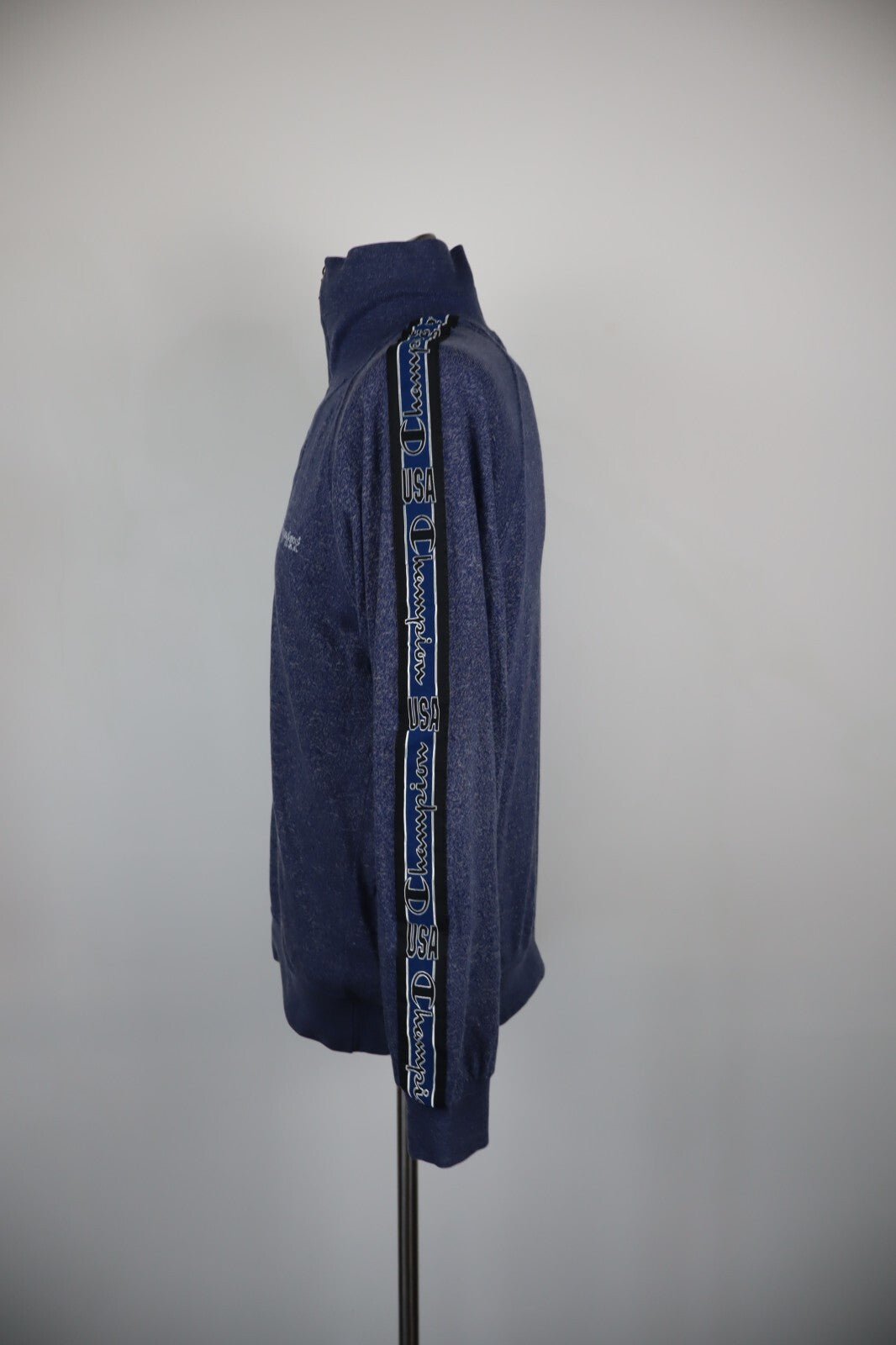 CHAMPION FELPA CON ZIP CERNIERA BLU UOMO Tg XL MAN SWEATSHIRT SPORT VINTAGE