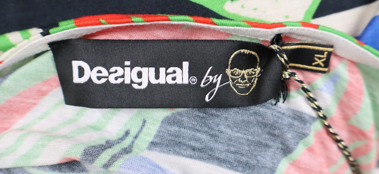 DESIGUAL MAGLIA BLUSA DONNA TG. XL WOMAN CASUAL VINTAGE T-SHIRT  CON TAG