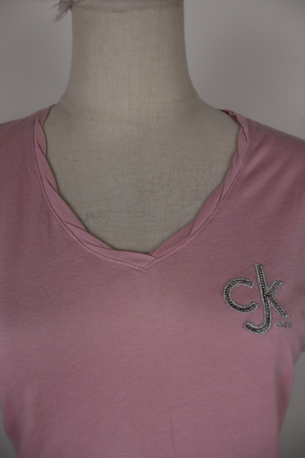 CALVIN KLEIN JEANS MAGLIA DONNA TG. S WOMAN CASUAL VINTAGE T-SHIRT TOP COTONE