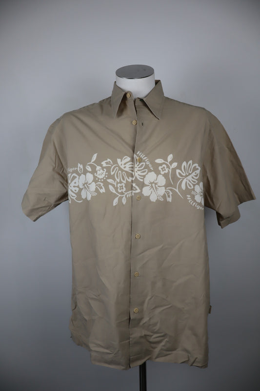 TOMMY HILFIGER CAMICIA UOMO TG L MAN CASUAL VINTAGE SHIRT COTONE MANICA CORTA