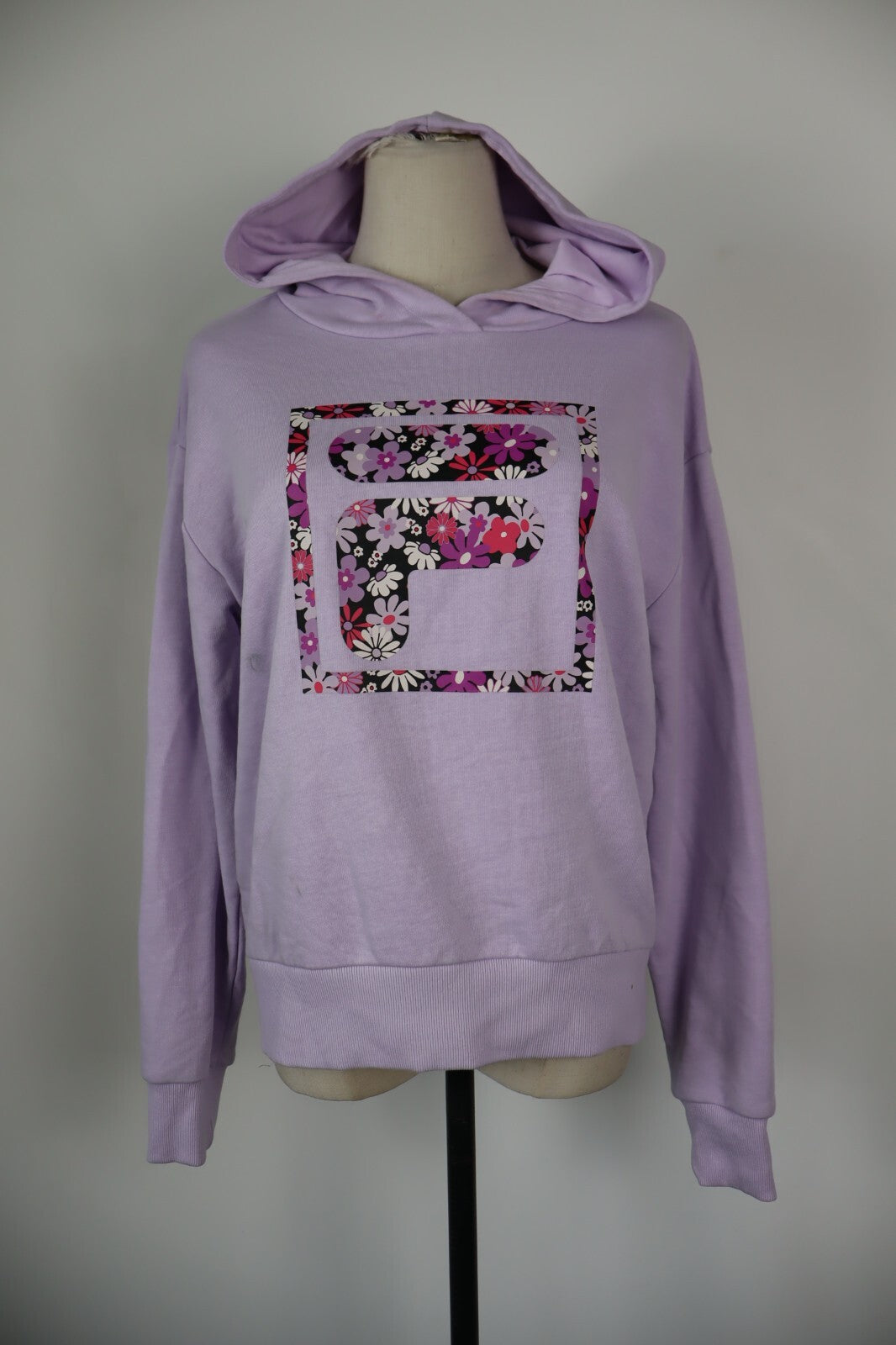 FILA FELPA CON CAPPUCCIO DONNA Tg S WOMAN CASUAL VINTAGE SWEATSHIRT COTONE