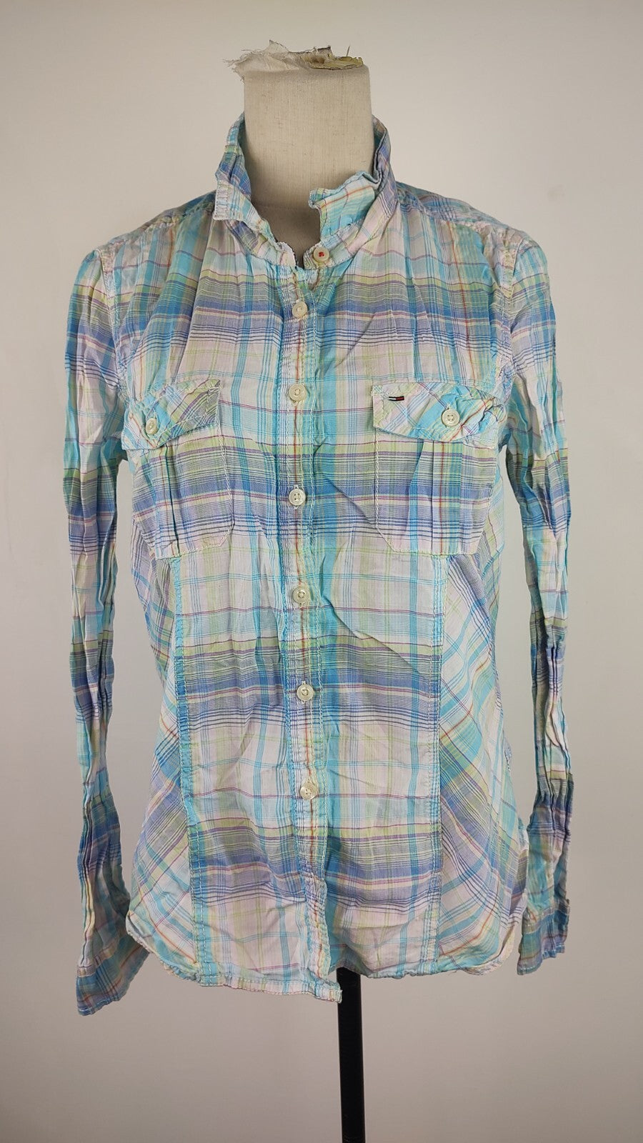 TOMMY HILFIGER CAMICIA DONNA TG. L WOMAN SHIRT CASUAL VINTAGE COTONE