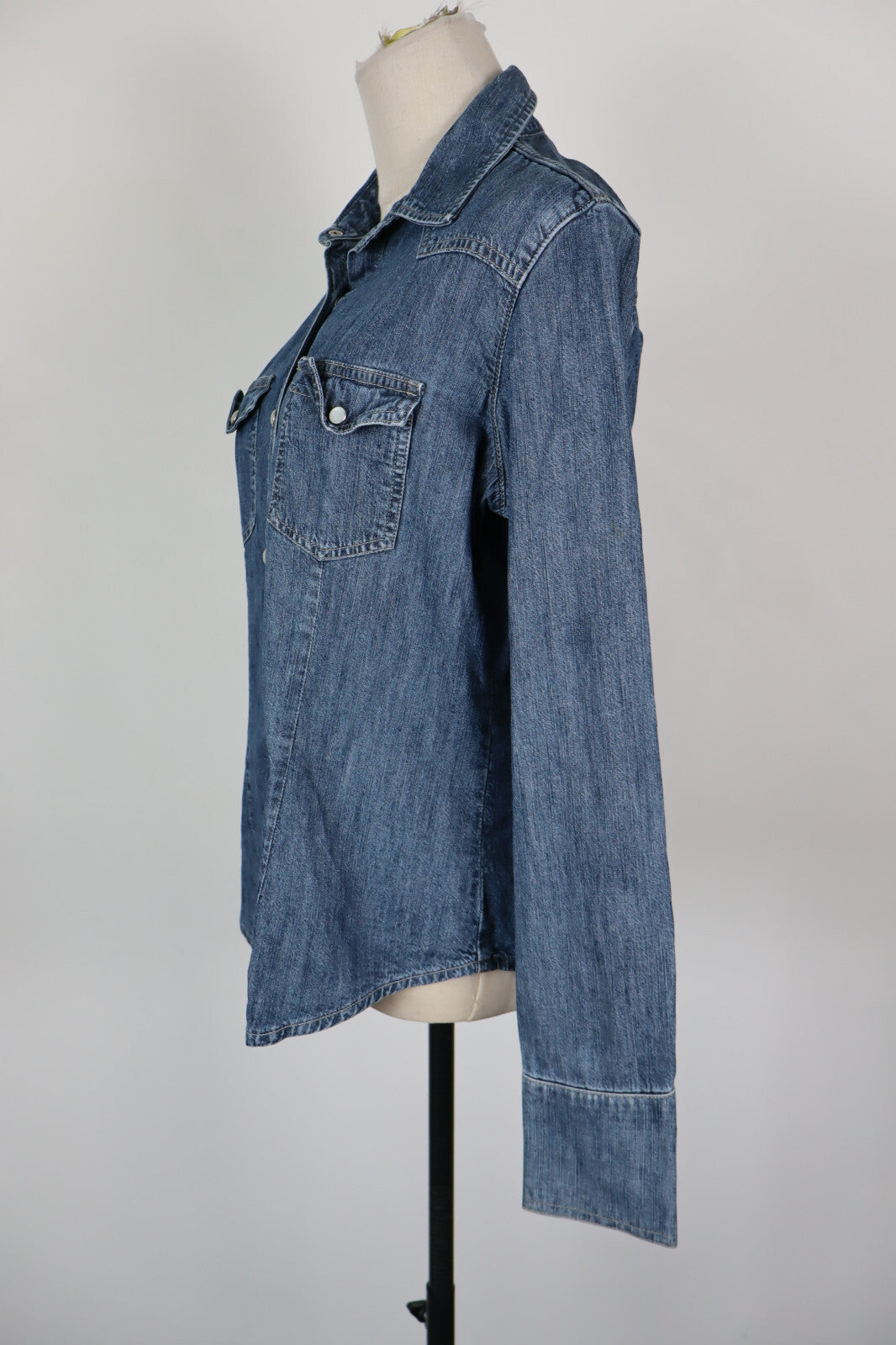 CARRERA CAMICIA JEANS DONNA TG L WOMAN SHIRT CASUAL VINTAGE COTONE COTTON DENIM