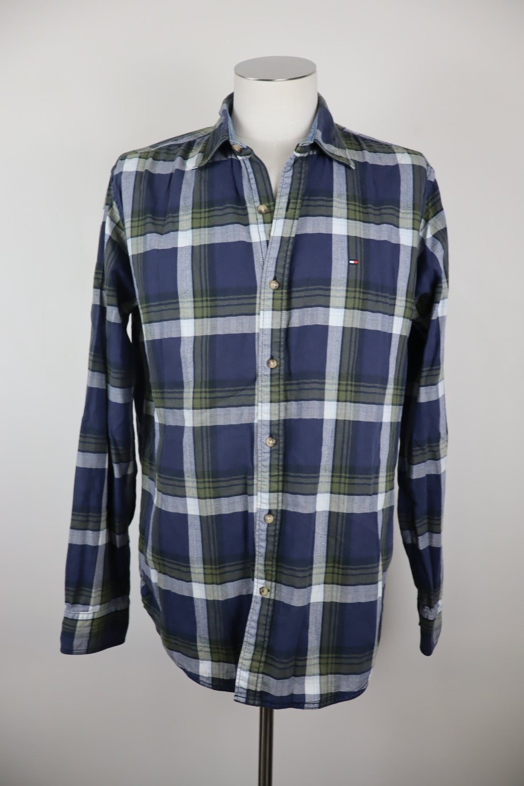 TOMMY HILFIGER CAMICIA MANICA LUNGA UOMO TG. L MAN CASUAL VINTAGE SHIRT COTONE