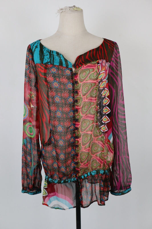 DESIGUAL MAGLIA DONNA TG. 40 WOMAN T-SHIRT CASUAL VINTAGE