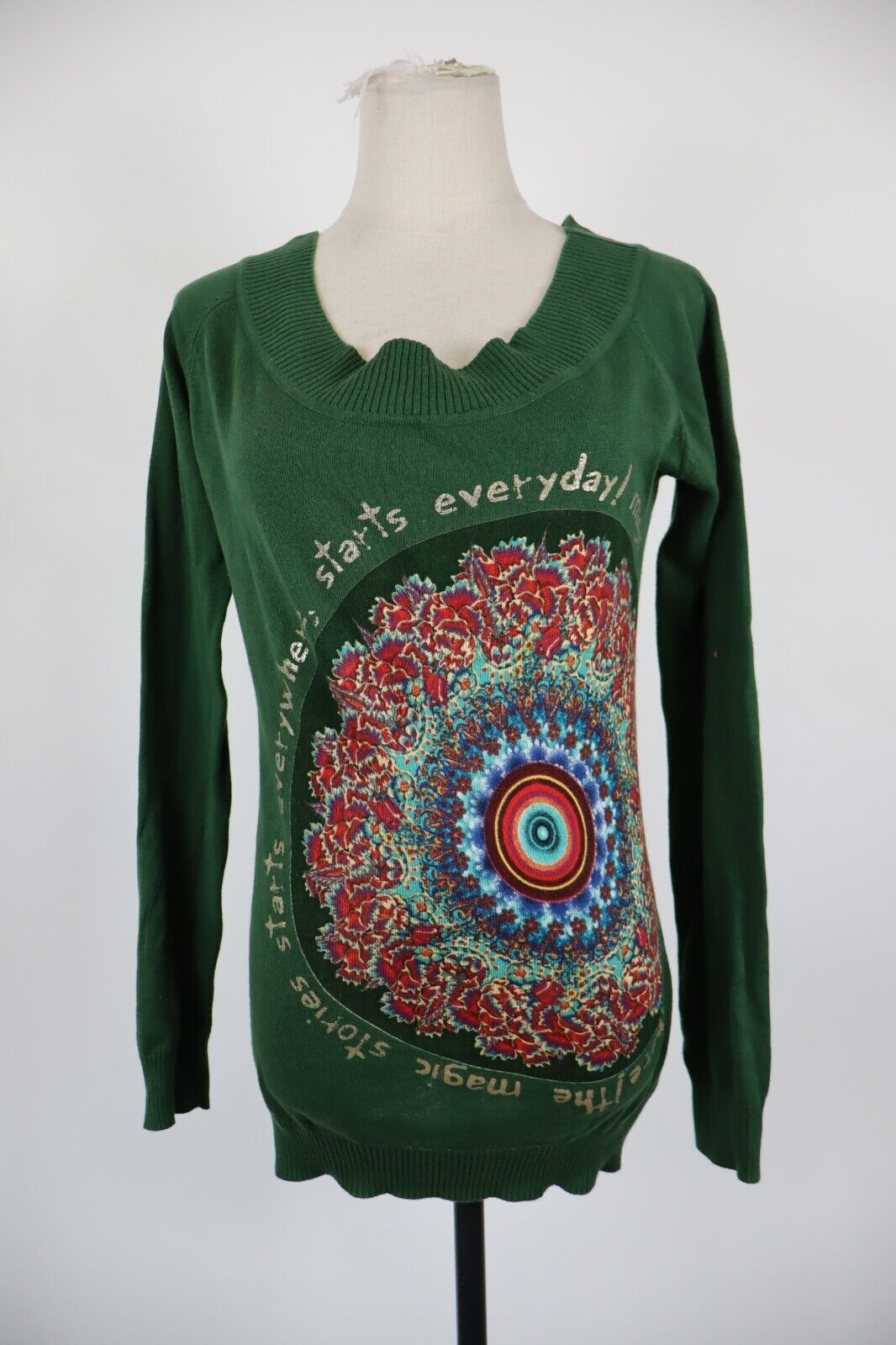 DESIGUAL MAGLIA DONNA TG. M WOMAN T-SHIRT CASUAL VINTAGE COTONE COTTON