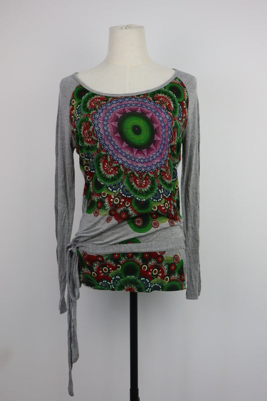 DESIGUAL MAGLIA DONNA TG. 48 WOMAN T-SHIRT CASUAL VINTAGE COTONE