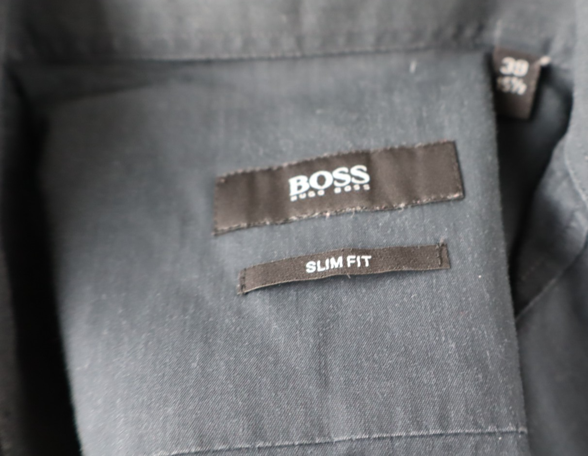 HUGO BOSS CAMICIA UOMO TG 39 15 1/2 SLIM MAN CASUAL VINTAGE SHIRT COTONE COTTON