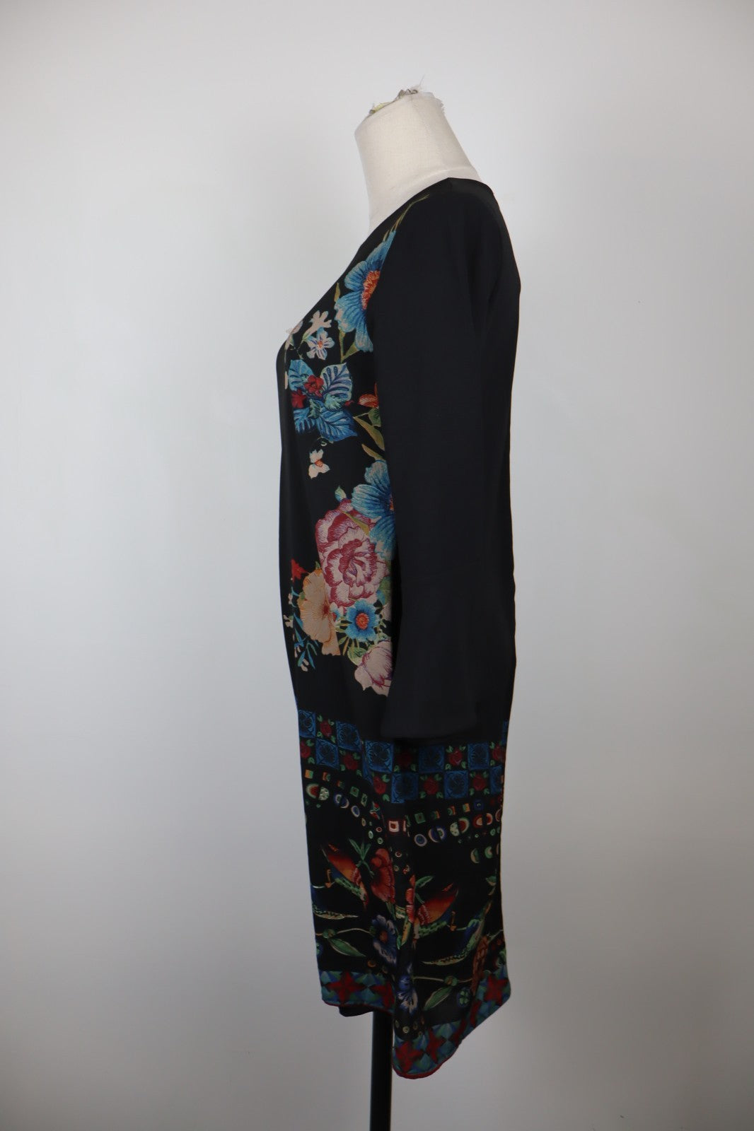 DESIGUAL VESTITO ABITO DONNA TG 38 WOMAN CASUAL VINTAGE DRESS MANICA LUNGA LOGO