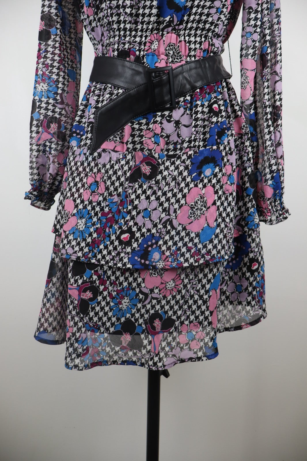 GUESS VESTITO ABITO DONNA TG XS WOMAN CASUAL VINTAGE DRESS MANICA LUNGA CINTURA
