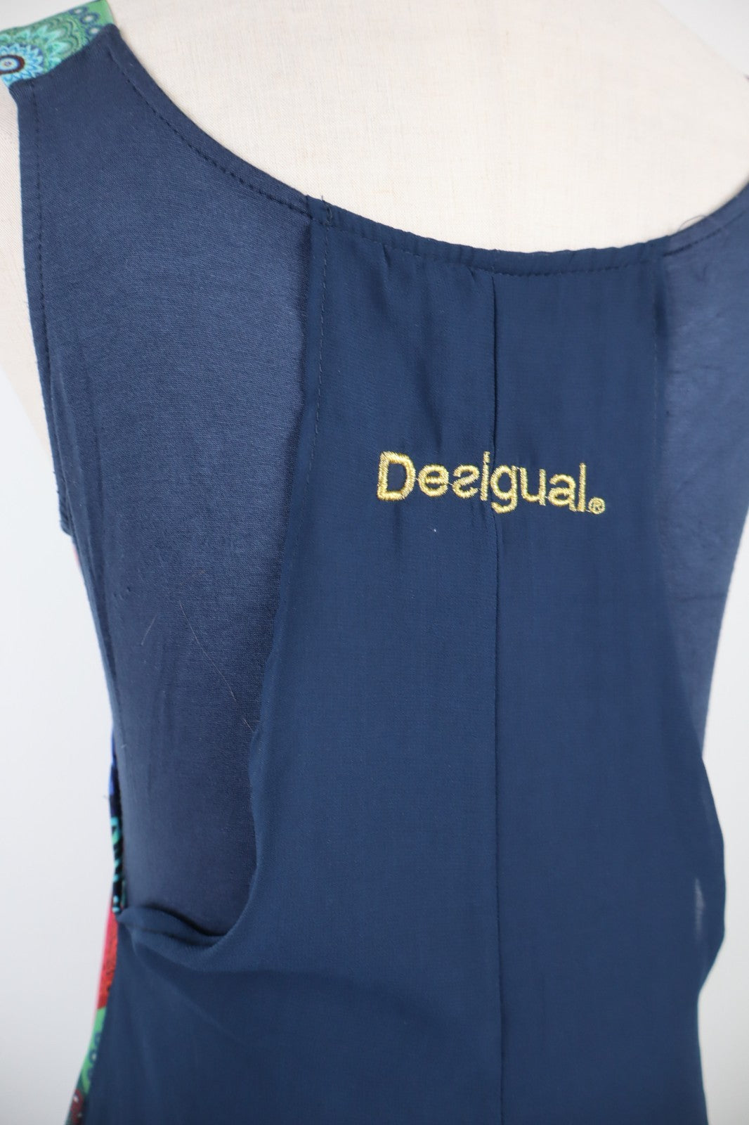 DESIGUAL VESTITO ABITO A BRETELLE DONNA TG 36 WOMAN CASUAL VINTAGE DRESS CANOTTA